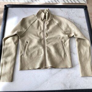 Lululemon End State Full Zip Merino Wool Jacket / Sweater / Coat (beige / tan)